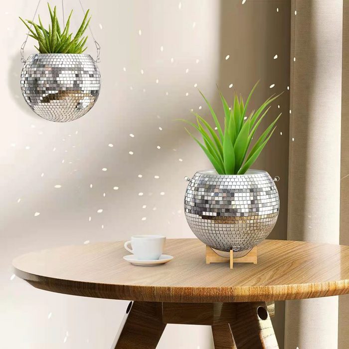 Disco ball potted flower