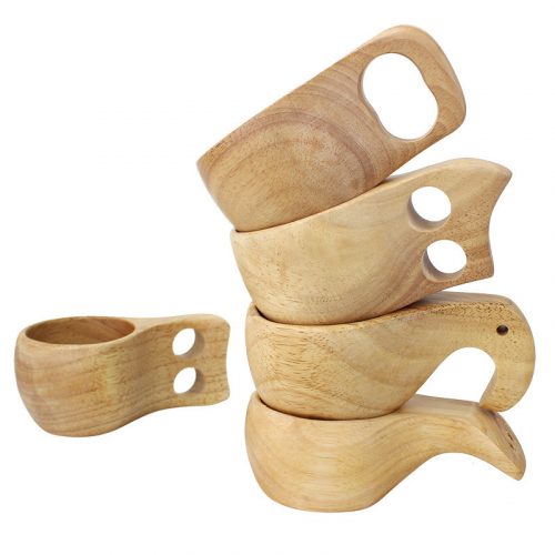 Milk Cup Wooden Water Cup European Style Wooden Cup With Handle