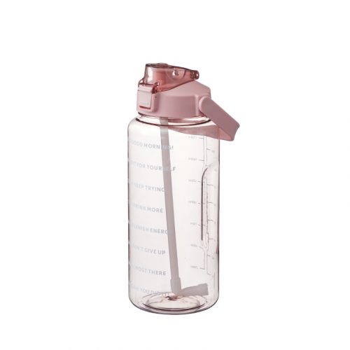 Large Capacity Water Bottle With Straw Transparent