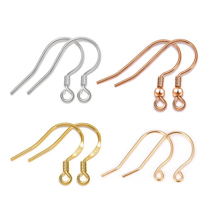 S925 Sterling Silver Ear Hook Accessories Earrings Earrings Gold Plated Handmade DIY