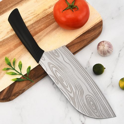 Stainless Steel Kitchen Knife Kitchen Laser Pattern Slicing Knife Home Chef Knife Painted Plastic Handle Ladies Knife