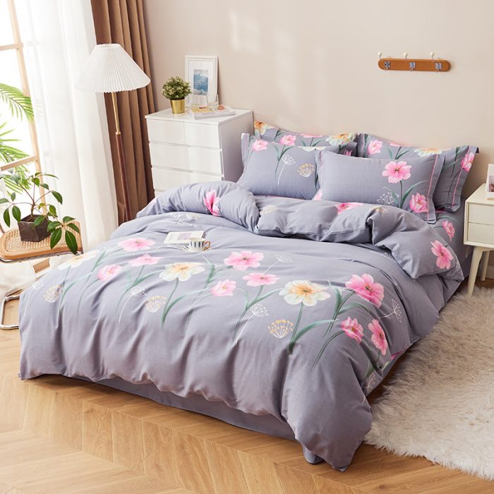 Autumn and winter new cotton thickened brushed four-piece set of pure cotton bedding