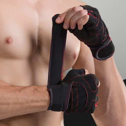Dumbbell wrist guard anti-slip men's and women's apparatus strength training half-finger breathable anti-slip sports gloves
